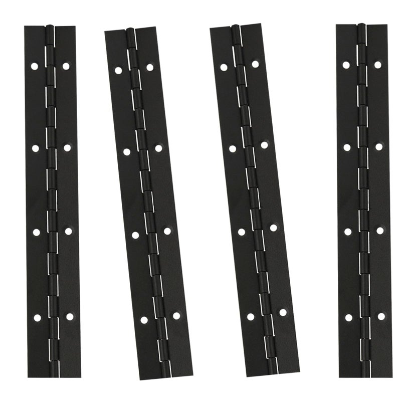 XHMAXE 4 Pack 8/12/16/20 Inch Continuous & Piano Hinges Complete Line Black Stainless Steel 304 Continuous Folding Hinges For Doors Cabinets Window - Image 1