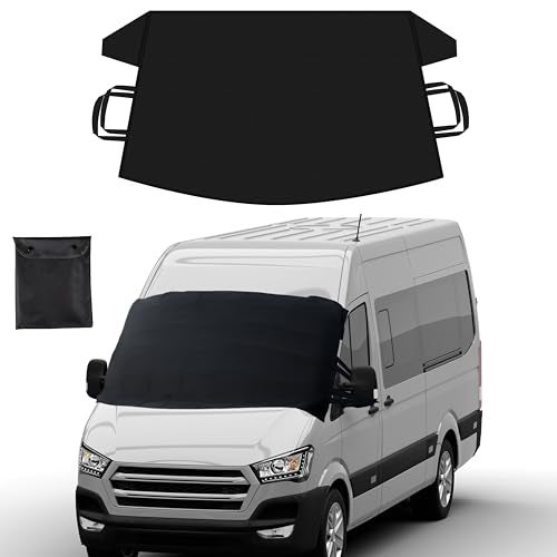 EcoNour Windshield Cover for Ice and Snow Enhanced 600D Oxford Fabric Windshield Frost Cover Water Heat SagProof Car Windshield Snow Cover Suitable for Van MPV XXLarge 78 x 45 Inches