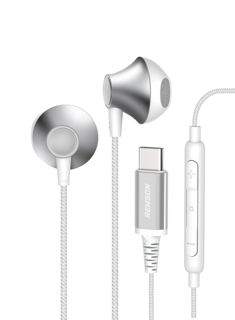 Remson Remson Wired Stereo Earphones USB Type-C Connector Headphones /Earphones/Earbuds  Hi-Fi with In-Line Remote Compatible for Samsung Galaxy S21 Ultra 5G S20 FE Note 20/10, iPad Pro 2018 and Mac Book  - Image 1