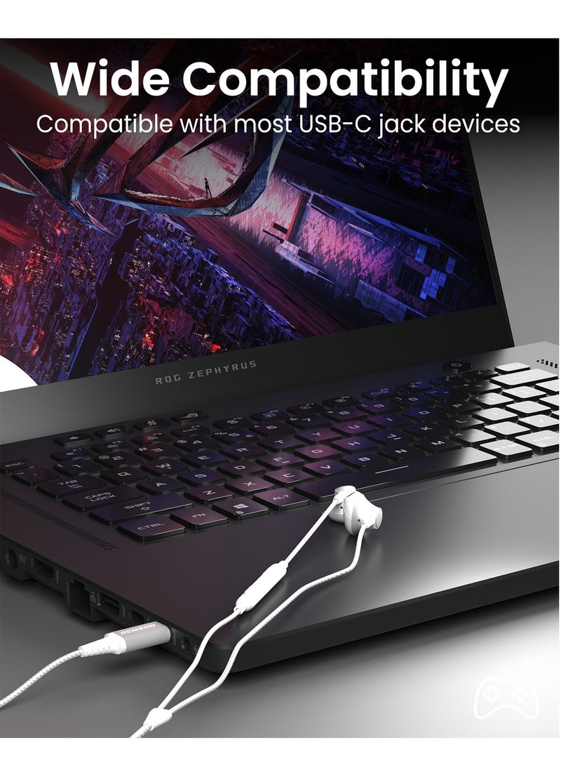 Remson Wired Stereo Earphones USB Type-C Connector Headphones /Earphones/Earbuds  Hi-Fi with In-Line Remote Compatible for Samsung Galaxy S21 Ultra 5G S20 FE Note 20/10, iPad Pro 2018 and Mac Book