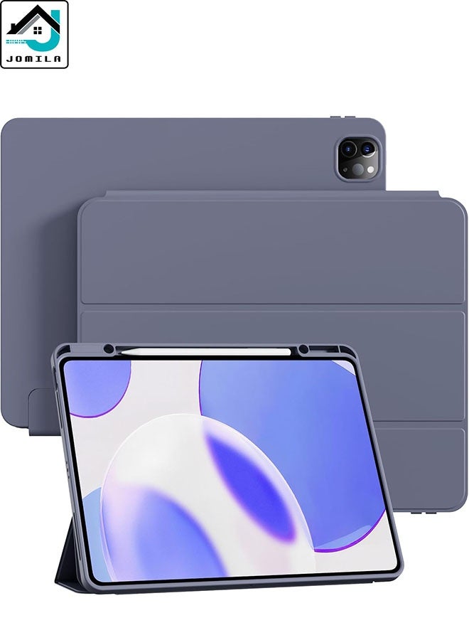 جوميلا جراب لجهاز iPad Pro مقاس 12.9 بوصة (الجيل السادس/الخامس/الرابع) موديلات 2022، 2021، 2020، مزود بحامل قلم للشحن، وظهر من مادة TPU ناعمة، وغطاء مانع لتسرب ضوء التنبيه/السكون في السيارة. - Image 1