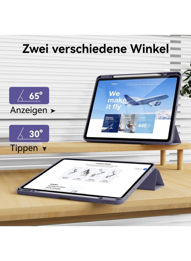 جوميلا جراب لجهاز iPad Pro مقاس 12.9 بوصة (الجيل السادس/الخامس/الرابع) موديلات 2022، 2021، 2020، مزود بحامل قلم للشحن، وظهر من مادة TPU ناعمة، وغطاء مانع لتسرب ضوء التنبيه/السكون في السيارة. - Image 3