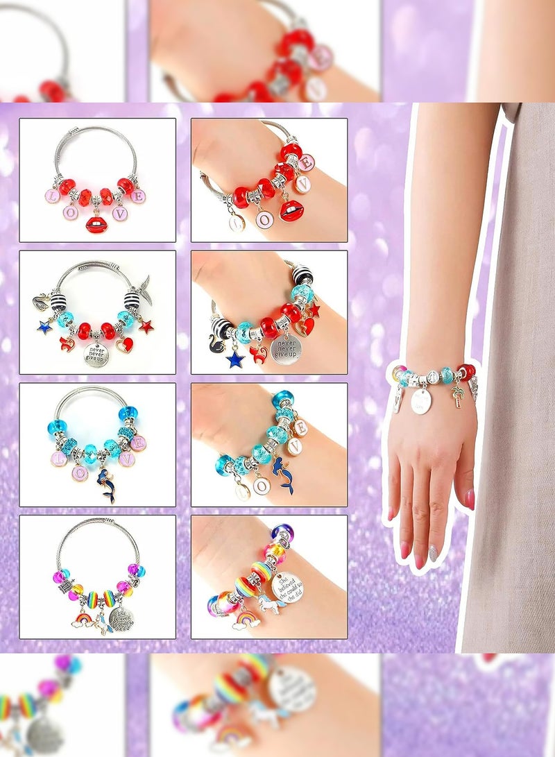 هايدو 79pcs يونيكورن حلم سوار ديي مجموعة - استخدام مجموعة متنوعة من الخرز ، مستوحاة من السحر و اللهجات قوس قزح لخلق تألق المجوهرات | إنشاء التنسيق والتركيز على العين واليد ( الإبداعية للأطفال والمراهقين الخيار المثالي ، هدية مثالية ) ( كلمة اللون والأسلوب ) - Image 5