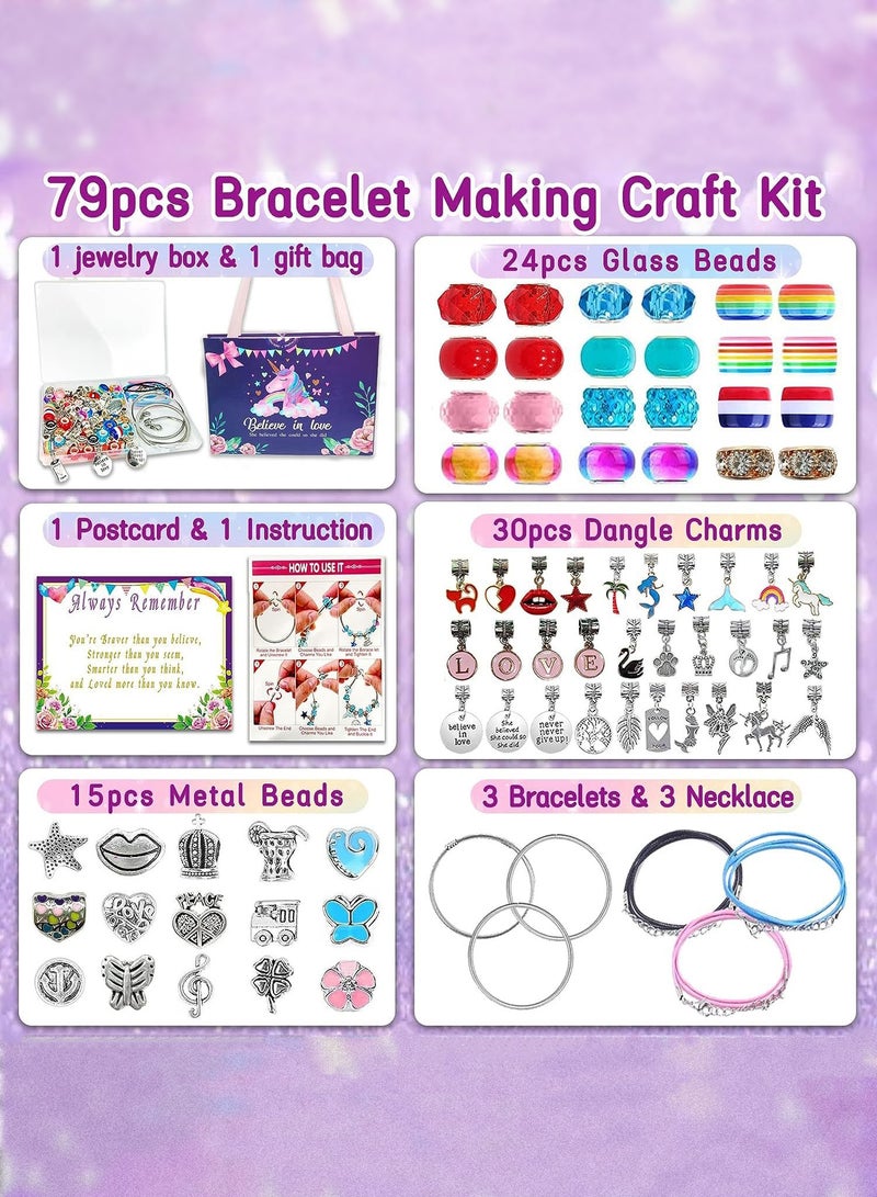 هايدو 79pcs يونيكورن حلم سوار ديي مجموعة - استخدام مجموعة متنوعة من الخرز ، مستوحاة من السحر و اللهجات قوس قزح لخلق تألق المجوهرات | إنشاء التنسيق والتركيز على العين واليد ( الإبداعية للأطفال والمراهقين الخيار المثالي ، هدية مثالية ) ( كلمة اللون والأسلوب ) - Image 3