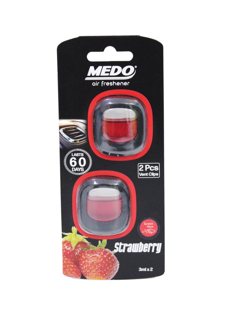 Medo 2Pcs Vent Clips Strawberry Car Air Freshener 