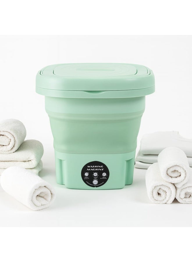غسالة ملابس محمولة قابلة للطي صغيرة– غسيل سريع وفعال للملابس الداخلية والملابس الخفيفة، تصميم ذكي وصامت وسهل الحمل - أخضر - Image 1