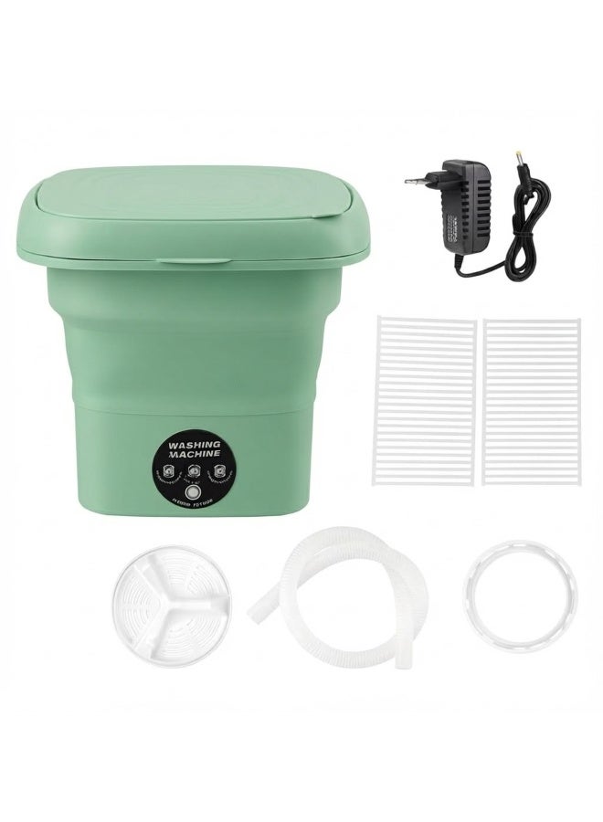 غسالة ملابس محمولة قابلة للطي صغيرة– غسيل سريع وفعال للملابس الداخلية والملابس الخفيفة، تصميم ذكي وصامت وسهل الحمل - أخضر - Image 3