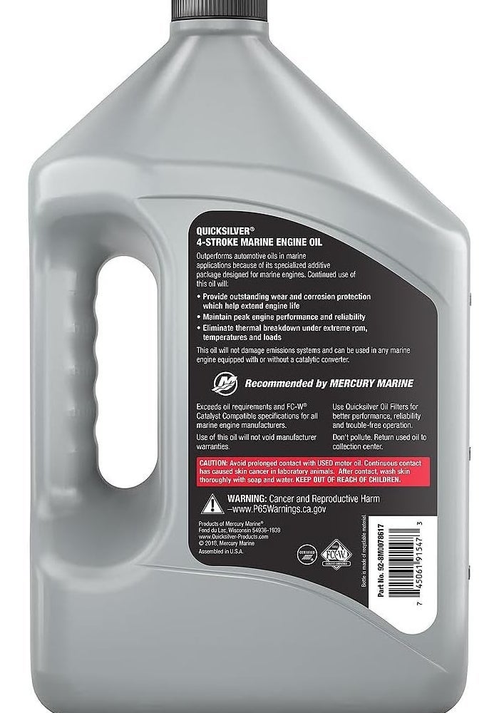 Quicksilver 10W-30 4-Stroke Marine Engine Oil - 1 Gallon - Image 4