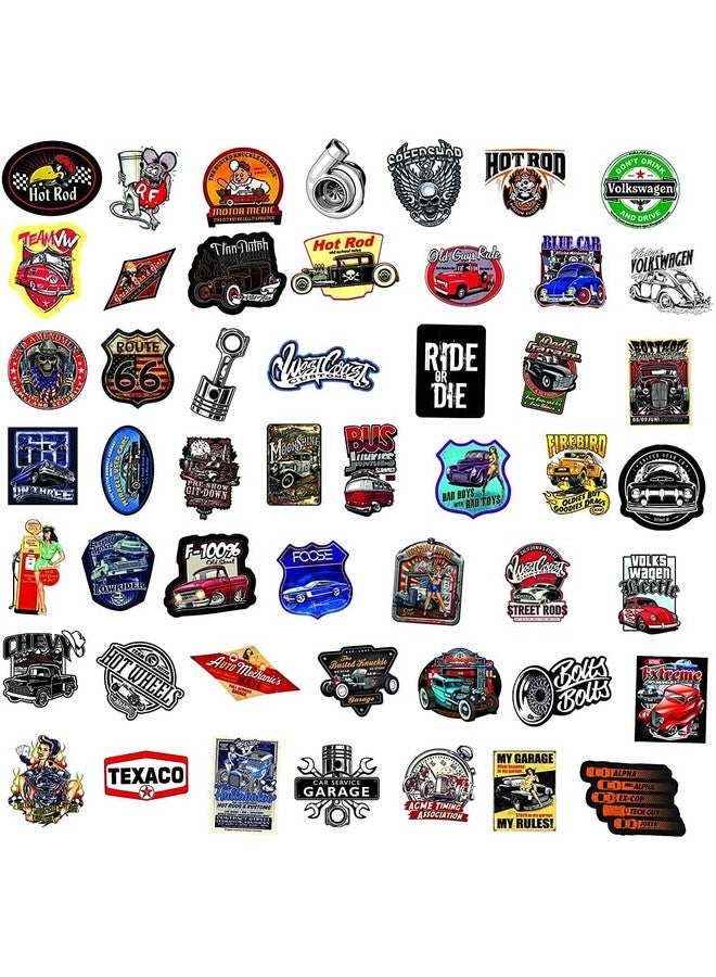 iDream Retro Classic Car Theme Sticker Set (50 Pieces) - Vintage Car Designs, Size 3 to 8 cm, Ideal for Scrapbooking, Laptops, Phones and DIY Projects - Image 2