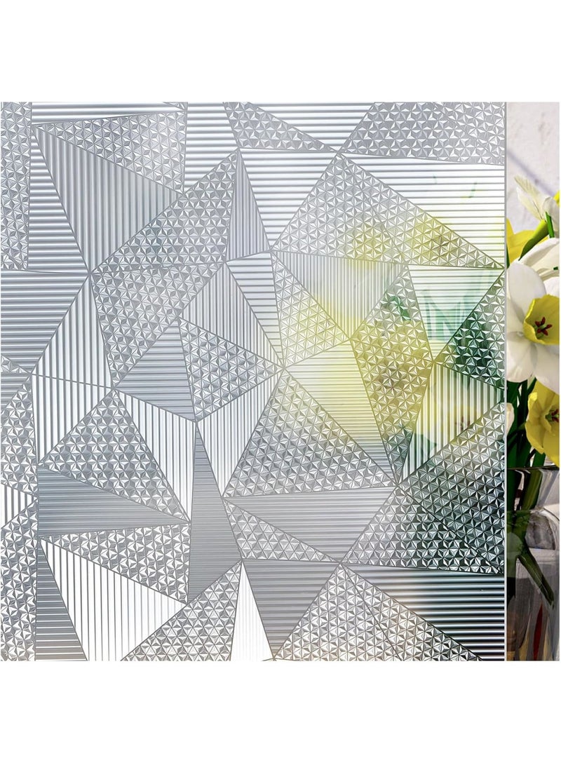 Zikra Frosted Glass Window Privacy Film, Window Frosting Film Decorativ UV Blocking Non-Adhesive Removable Insulation Privacy Window Static Cling for Door Bathroom Home(17.5 x 78.7 Inch) - Image 1