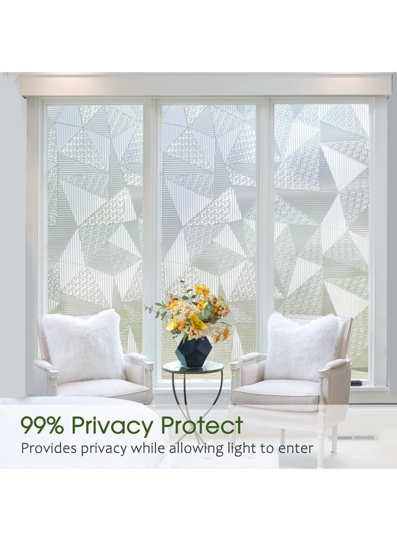 Zikra Frosted Glass Window Privacy Film, Window Frosting Film Decorativ UV Blocking Non-Adhesive Removable Insulation Privacy Window Static Cling for Door Bathroom Home(17.5 x 78.7 Inch) - Image 2