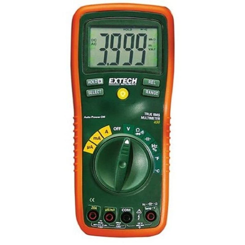 Extech by FLIR EX430A 11-Function True RMS Digital Multimeter with Type K Thermometer, Autoranging, CAT III Safety Rated