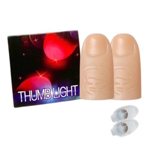 MilesMagic Magicians Set of 2 Magic Rubber Thumb Tip Light Up Flash Lights from Anywhere Finger Tricks Red - Image 5
