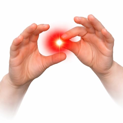 MilesMagic Magicians Set of 2 Magic Rubber Thumb Tip Light Up Flash Lights from Anywhere Finger Tricks Red - Image 1