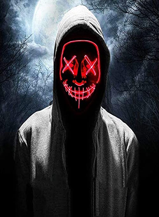 LED Purge Mask – Light-Up Scary Halloween Cosplay Mask for Adults & Kids - Image 2