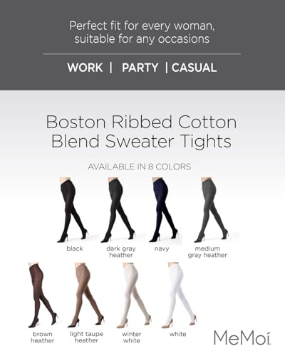MeMoi New MeMoi - Sweater Rib Tights -winter White,Medium/Large - Image 2