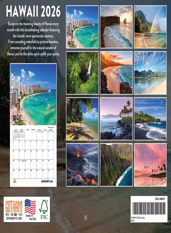 Poster Foundry Hawaii Calendar 2026 Hawaiian Tropical Gifts Beach Maui Kauai Wall 12 Month Monthly HI Scenic Souvenirs Hawaiian Themed Gifts | American Made In The USA - Image 2