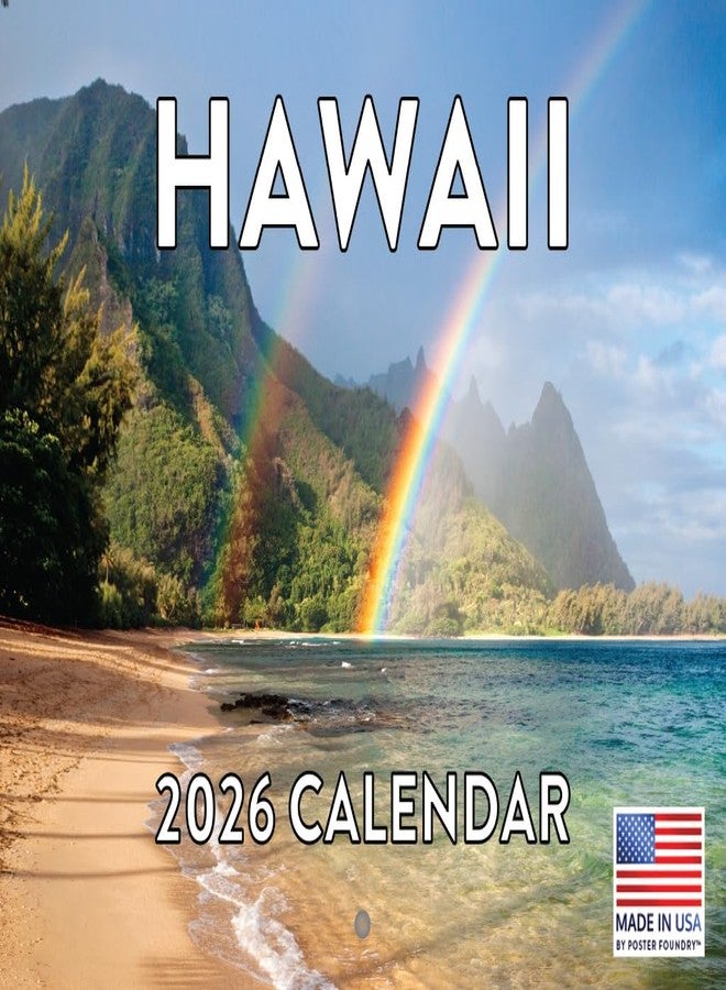 Poster Foundry Hawaii Calendar 2026 Hawaiian Tropical Gifts Beach Maui Kauai Wall 12 Month Monthly HI Scenic Souvenirs Hawaiian Themed Gifts | American Made In The USA - Image 1