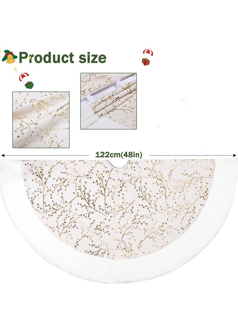 AUTOYSUR Christmas Tree Skirt,diameter 48in/122cm English Alphabet Christmas Tree Bottom Apron for Christmas Tree Holiday Home Party Indoor Decorations,for Christmas Tree Decoration - Image 3