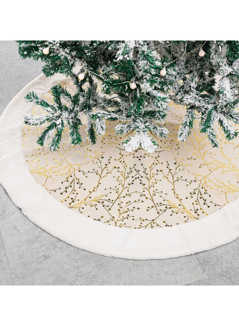 AUTOYSUR Christmas Tree Skirt,diameter 48in/122cm English Alphabet Christmas Tree Bottom Apron for Christmas Tree Holiday Home Party Indoor Decorations,for Christmas Tree Decoration - Image 2