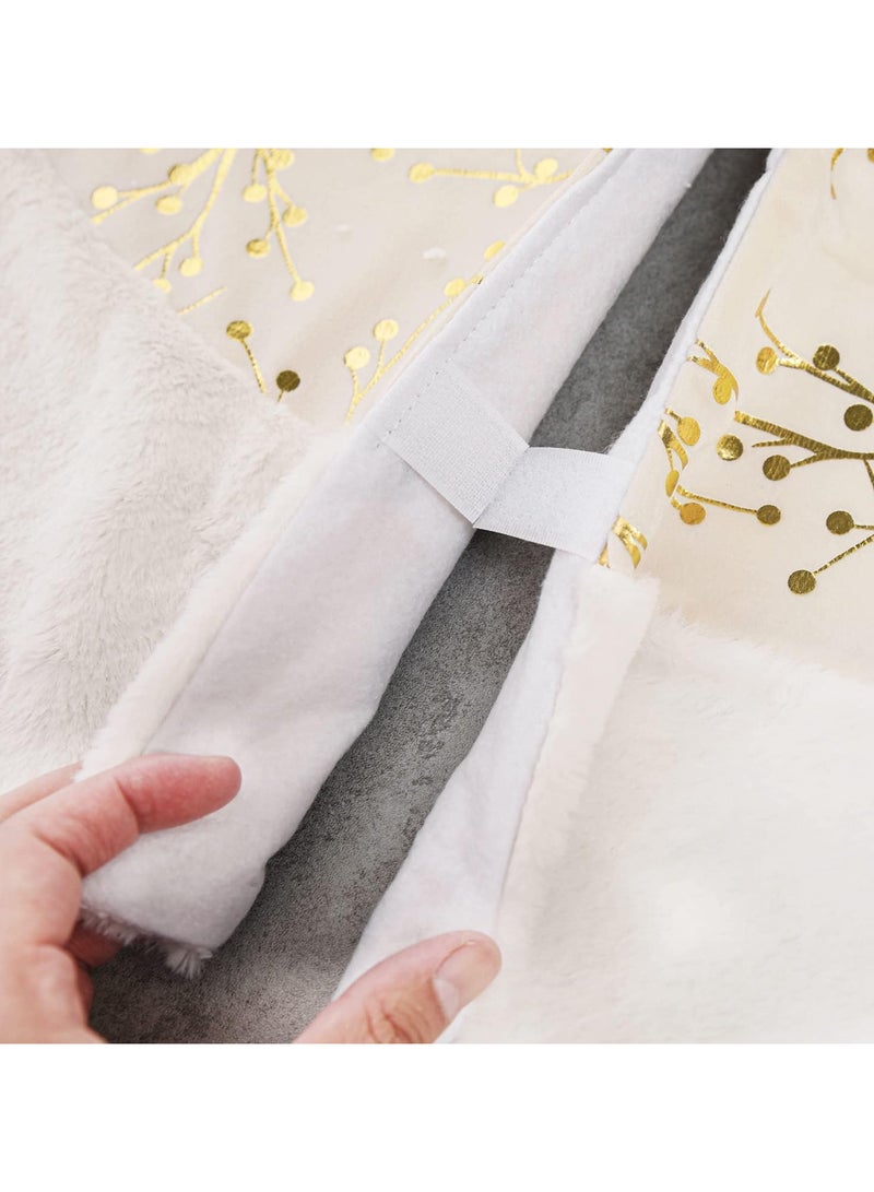 AUTOYSUR Christmas Tree Skirt,diameter 48in/122cm English Alphabet Christmas Tree Bottom Apron for Christmas Tree Holiday Home Party Indoor Decorations,for Christmas Tree Decoration - Image 5