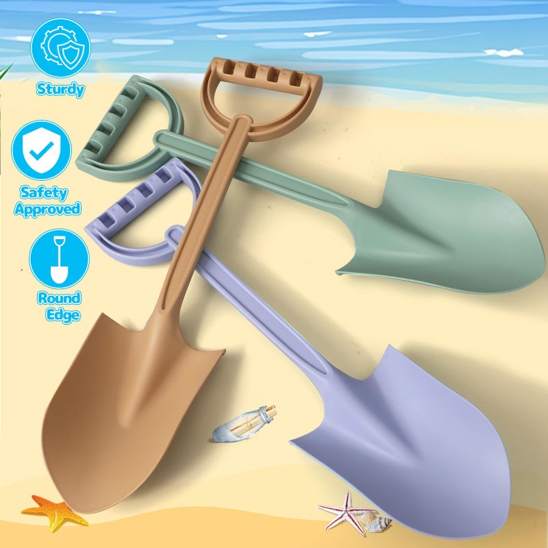 Anzmtosn 16 Inch Beach Toy Shovels, Sand Spade Shovel Toys for Kids Adults, Solid Sand Toy- Sandbox Kit,Outdoor, Snow Scoop, Planting Tools Gadget for Boys Girls, Digging, Gardening Travel 3 Pack - Image 4