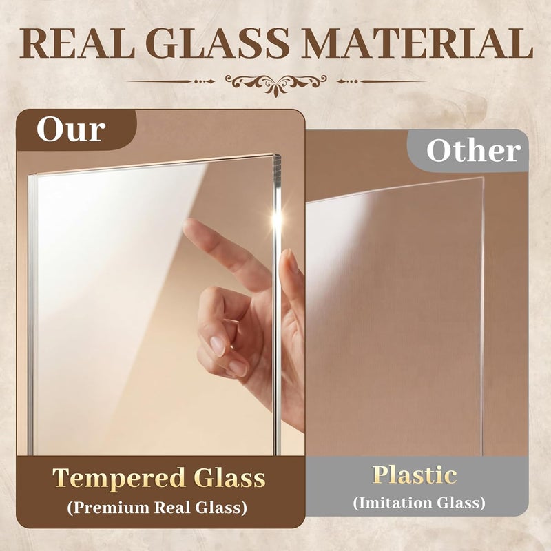 PEALSN 11x14 Picture Frame, Solid Wood Picture Frame with Real Glass, Fits 8x10 Photo with Mat or 11x14 Without Mat, Vintage Gold Frame for Wall & Tabletop Display, Home & Gallery Decor - Image 5