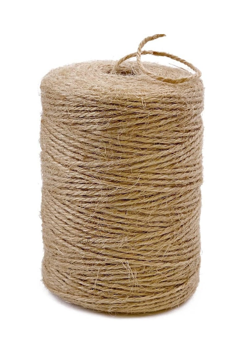 Premify Natural Jute Twine, 100m/330 Feet Brown Thick Jute Rope. 2mm/3Ply Jute String for Floristry, DIY Arts & Crafts, Gifts Wrapping, Decoration, Bundling, Garden and Recycling - Image 1