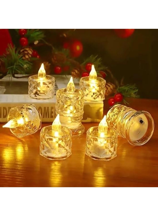 12 pieces - Electric Flameless & Smokeless LED Diya Lights, Crystal Candle - Image 3