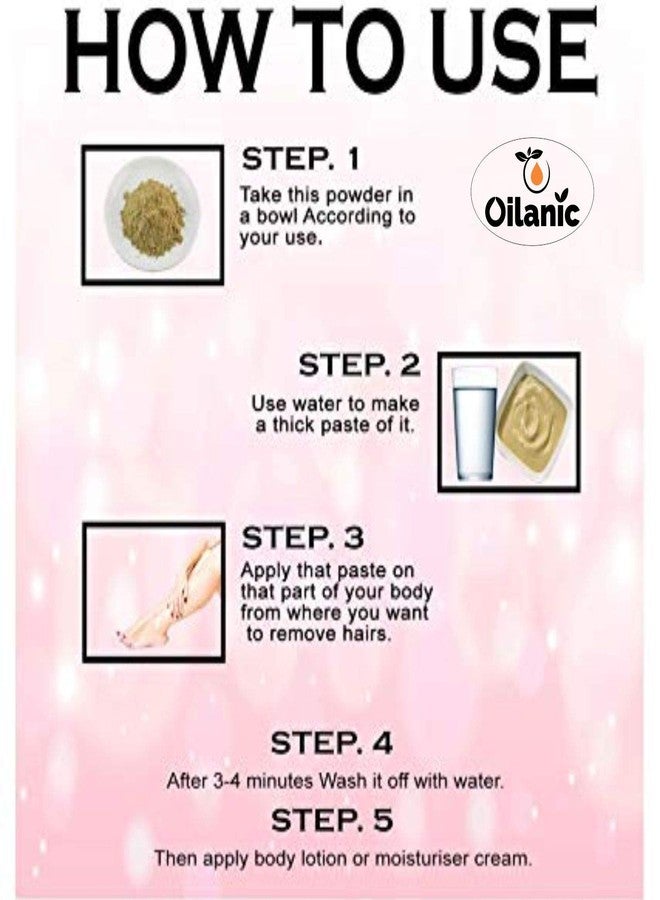 Oilanic Hair Removal Powder for Men and Women (Pack of 1, 100 gram)|Hair Removal Powder for Women Bikini Area Powder for hair removal powder for Legs and Body| - Image 4
