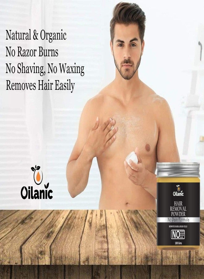 Oilanic Hair Removal Powder for Men and Women (Pack of 1, 100 gram)|Hair Removal Powder for Women Bikini Area Powder for hair removal powder for Legs and Body| - Image 3