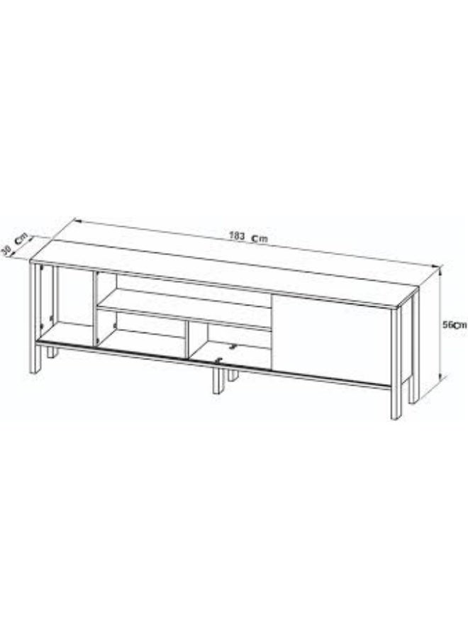 Tecnomobili TV Table 70"80"  White/Almond Color 183x30x56 cm  - Image 2
