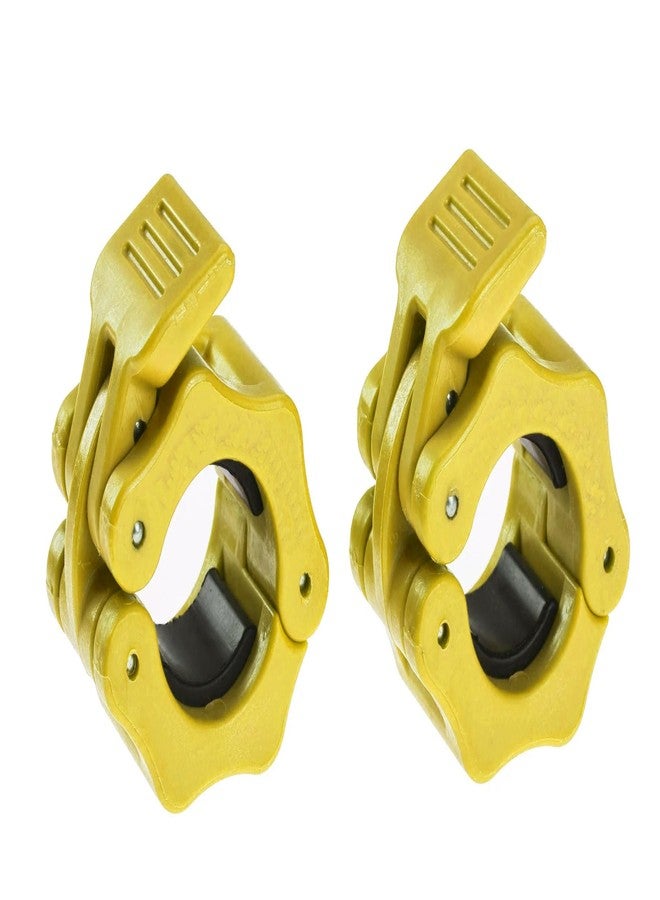 GW Tech Barbell Clamps 1 inch, Exercise Collars 1"(25mm) Quick Release Pair of Locking Collar Clips for Workout Weightlifting Fitness Training (Yellow) - Image 1