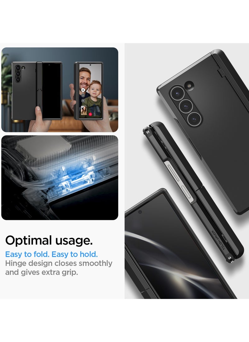 Spigen - Tough Armor Pro P for Samsung Galaxy Z Fold 6 Case Cover with S Pen Holder (S-Pen Not Included) - Black - Image 1