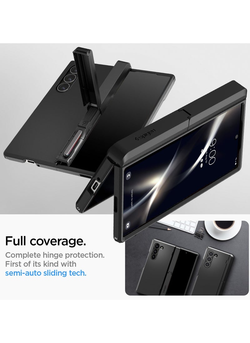 Spigen - Tough Armor Pro P for Samsung Galaxy Z Fold 6 Case Cover with S Pen Holder (S-Pen Not Included) - Black - Image 1