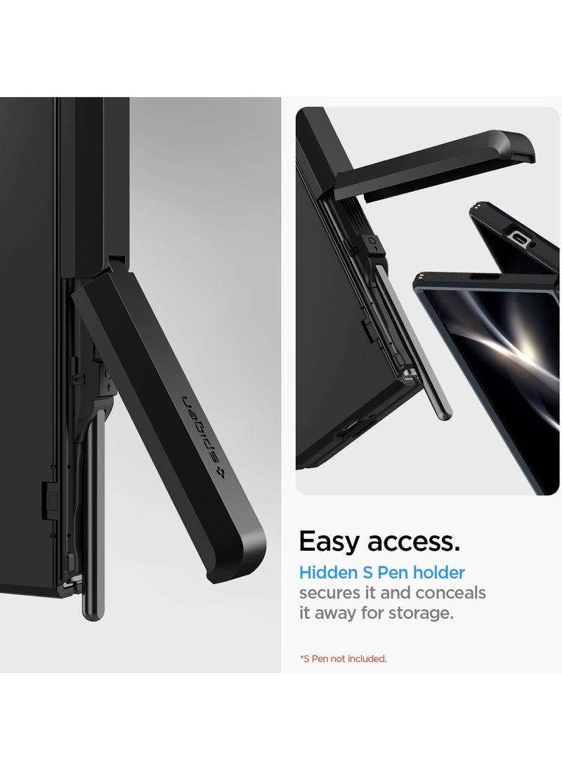 Spigen - Tough Armor Pro P for Samsung Galaxy Z Fold 6 Case Cover with S Pen Holder (S-Pen Not Included) - Black - Image 1