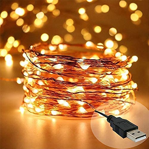 DesiDiya Copper Fairy String Lights with USB Powered Led Light for Decoration (10 Meters, Pack of 1,Corded electric) - Image 1