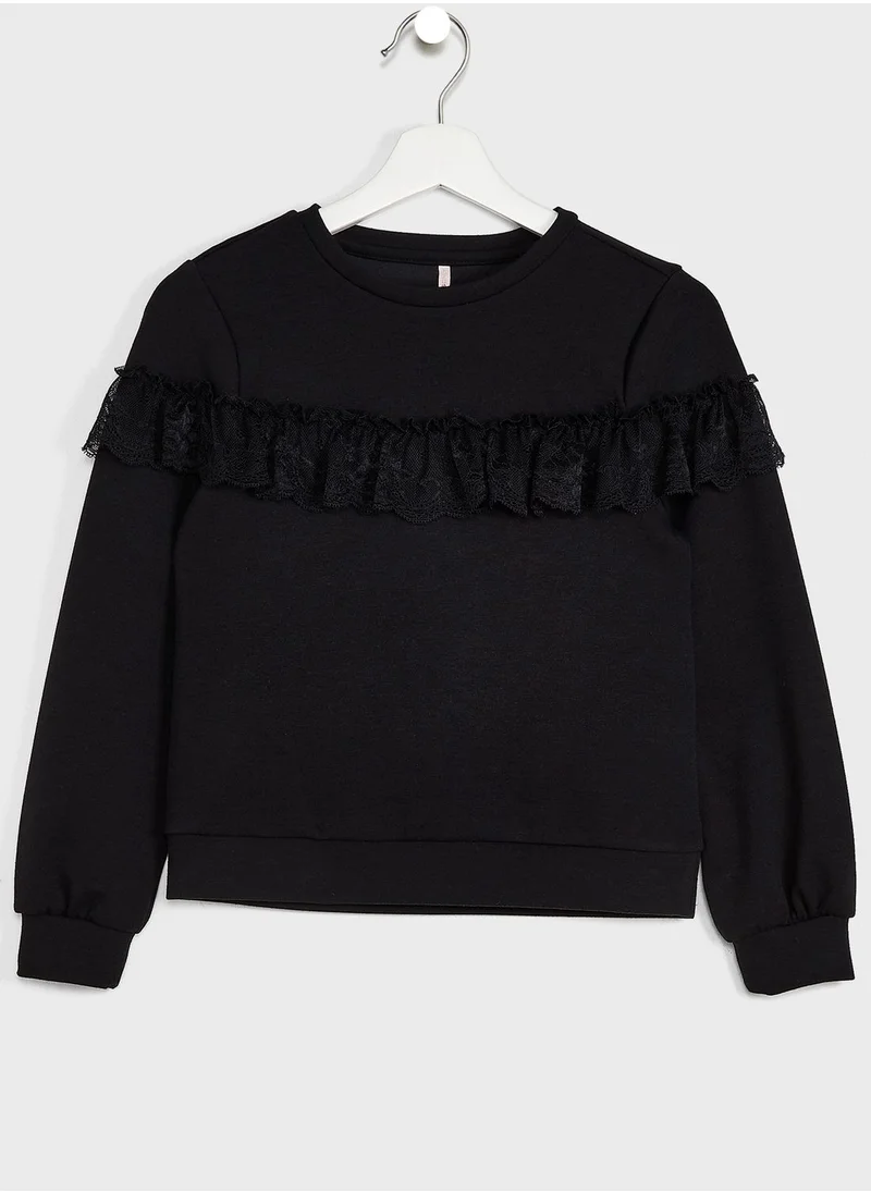 only_kids Kids Lace Panel Sweater