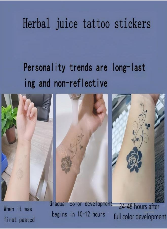 null - 28X15CM Herbal tattoo stickers Effective color development for 10-15 days - Image 1