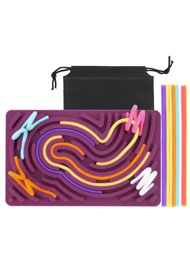 HaHaHai Sensory Activity Board, Silicone Fidget Toys for Stress Relief, Soothe, Focus, ADHD and Autism, Sensory Toys for Children 3 Years and Up and Adults with 20 Strings  - Image 1