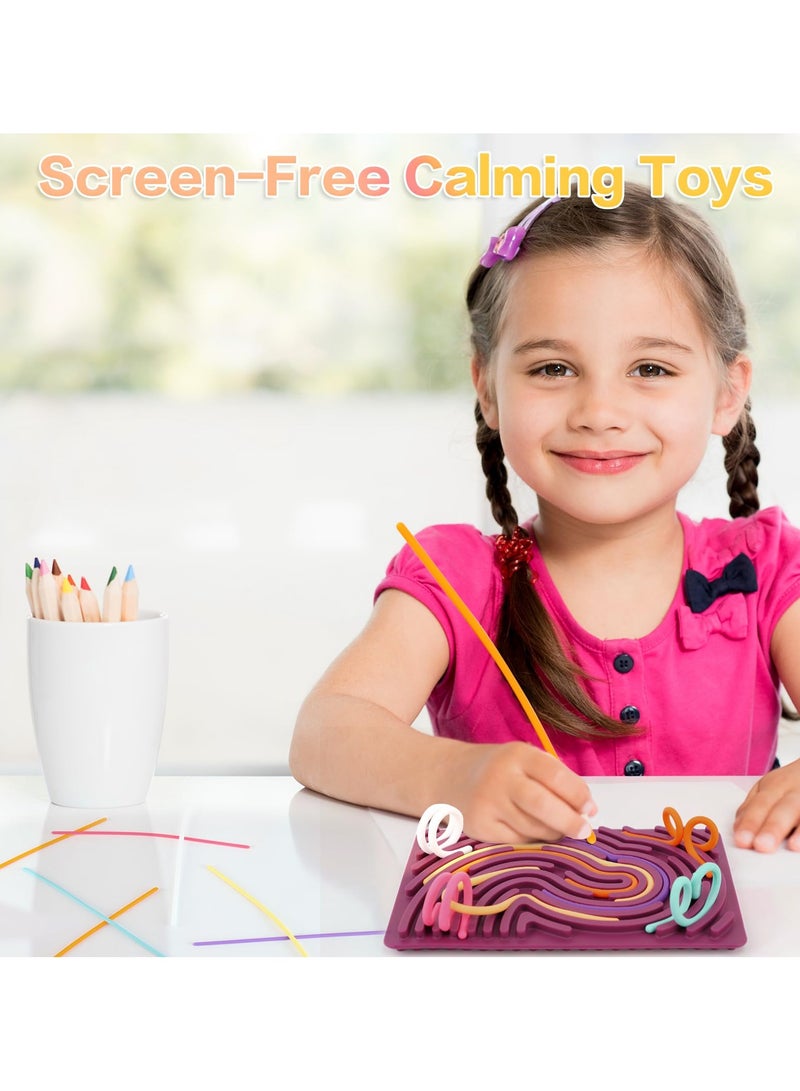 HaHaHai Sensory Activity Board, Silicone Fidget Toys for Stress Relief, Soothe, Focus, ADHD and Autism, Sensory Toys for Children 3 Years and Up and Adults with 20 Strings  - Image 4