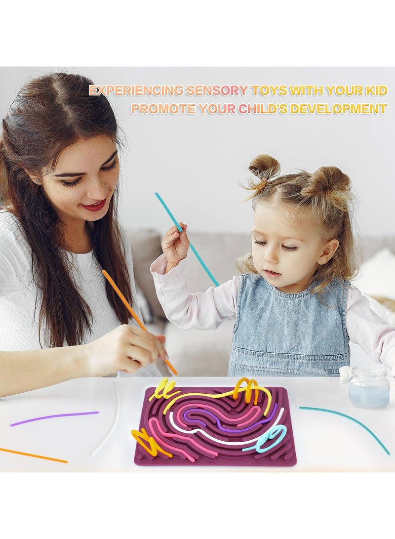 HaHaHai Sensory Activity Board, Silicone Fidget Toys for Stress Relief, Soothe, Focus, ADHD and Autism, Sensory Toys for Children 3 Years and Up and Adults with 20 Strings  - Image 5