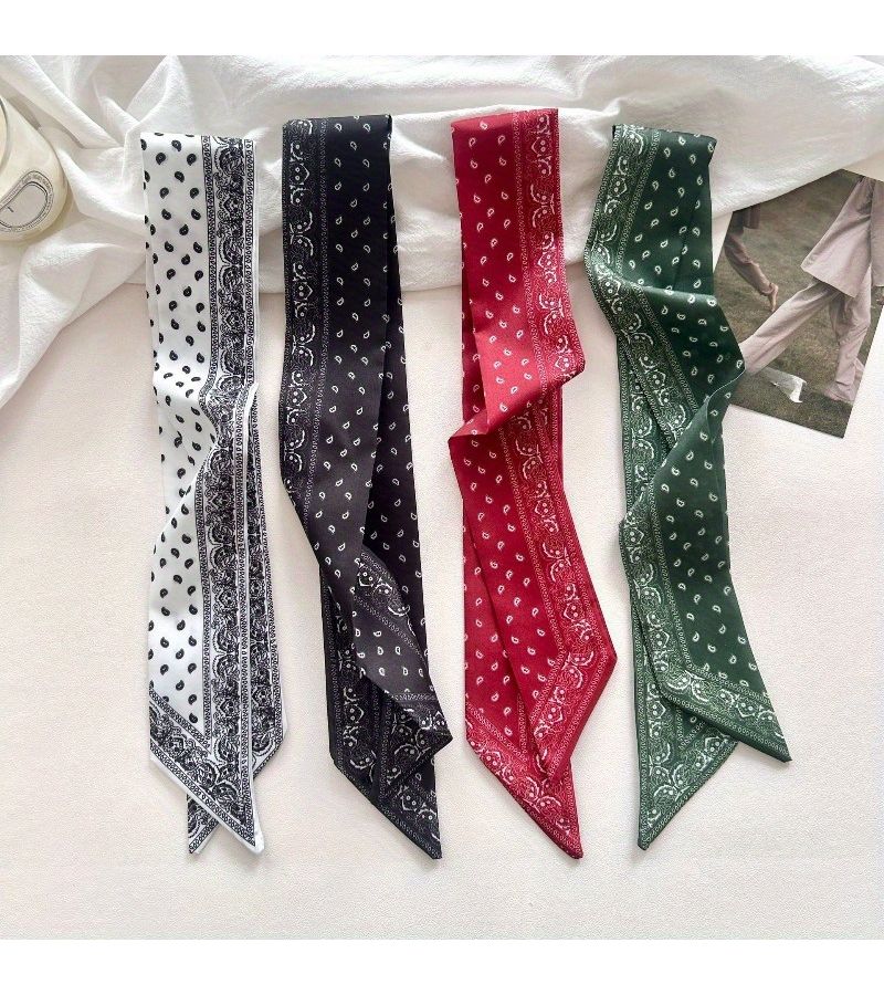 White Thin Ribbon Hair Band Bow Decoration Versatile Casual Tie For Shirt - Image 1