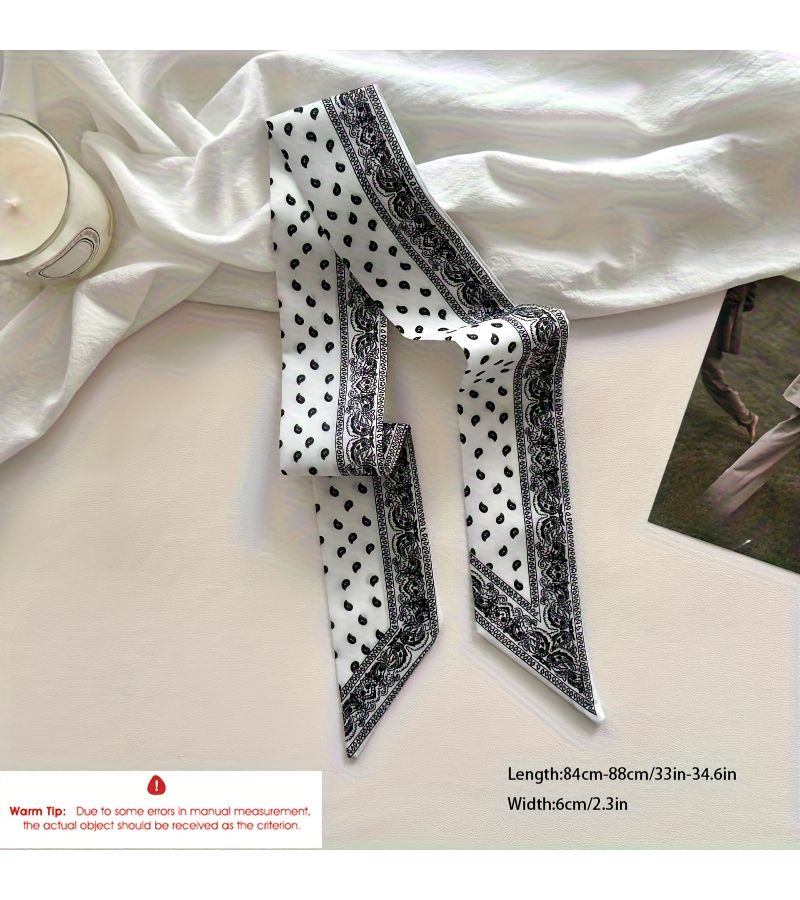 White Thin Ribbon Hair Band Bow Decoration Versatile Casual Tie For Shirt - Image 4