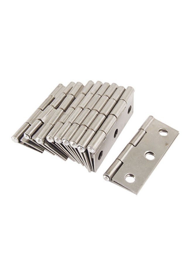 Onwon 10 Pcs Folding Butt Hinges Silver Tone Home Furniture Hardware Door Hinge - Image 1