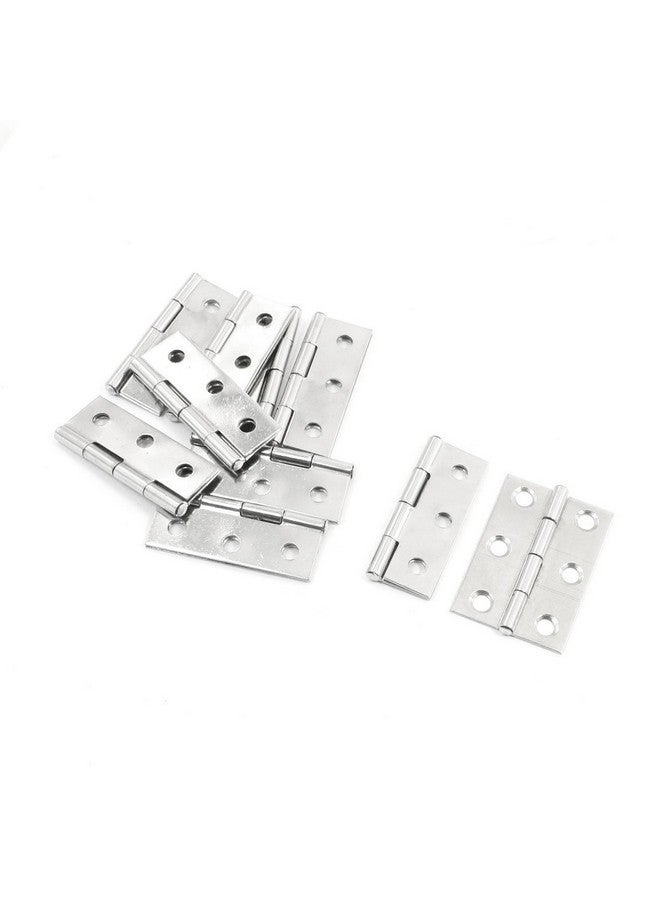 Onwon 10 Pcs Folding Butt Hinges Silver Tone Home Furniture Hardware Door Hinge - Image 2
