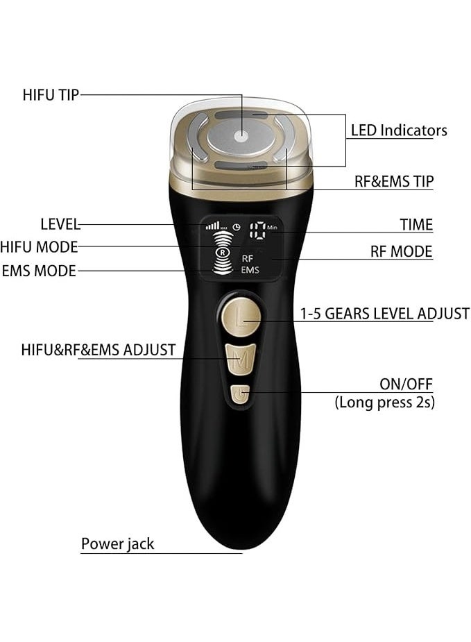 2nd Generation 3-in-1 Mini Beauty Device, Facial Warming and Beauty Device, unisex, can be used on the neck, chin, eyes, arms, legs, and body. Black. - Image 5