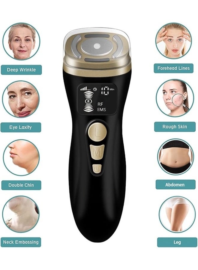 2nd Generation 3-in-1 Mini Beauty Device, Facial Warming and Beauty Device, unisex, can be used on the neck, chin, eyes, arms, legs, and body. Black. - Image 2