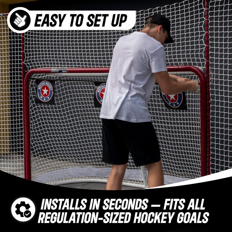 Better Hockey Extreme Goal Targets - Sharp Shooting Training Aid - Helps You Score More Goals - Installed in Seconds - Fits Any Regulation Size Nets - Used by The Pros - Image 3