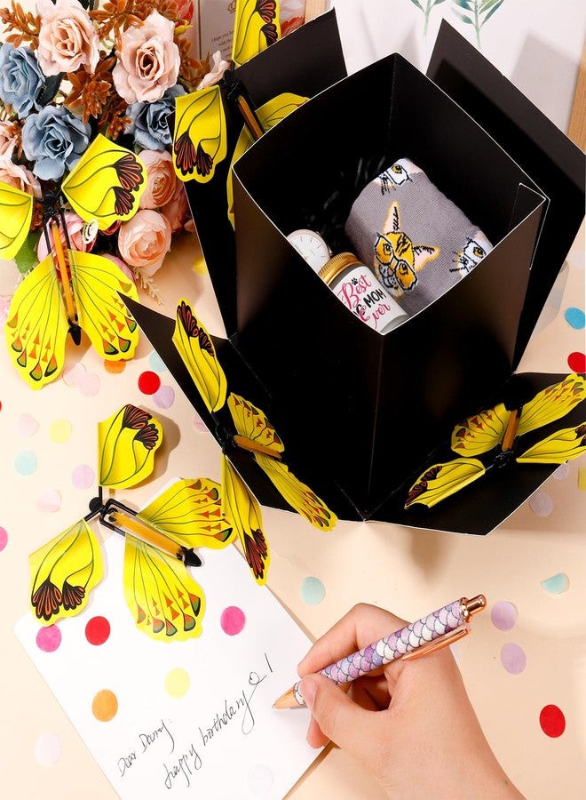 XLSXEXCL Butterfly Explosion Gift Box, Flying Butterfly Surprise Box, Exploding Butterfly Birthday Box with 8 Pcs Flying Butterfly Toy for Birthday, Wedding, Anniversaries, Christmas (Black) - Image 4